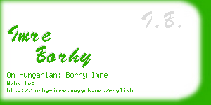 imre borhy business card